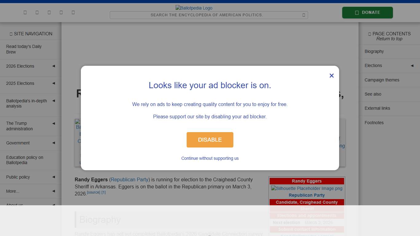 Randy Eggers (Craighead County Sheriff, Arkansas, candidate 2026) - Ballotpedia