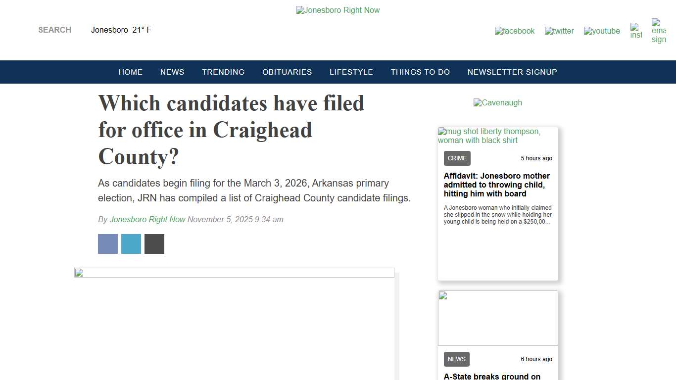 Which candidates have filed for office in Craighead County? - Jonesboro Right Now