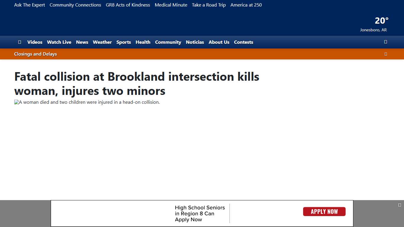 Fatal collision at Brookland intersection kills woman, injures two minors